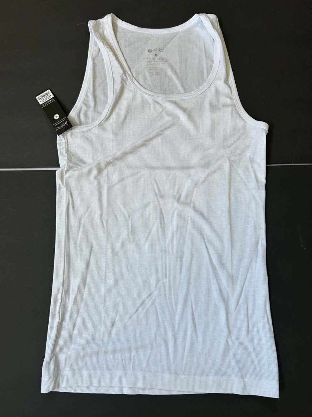 White Ribbed Tank Top - Unbranded